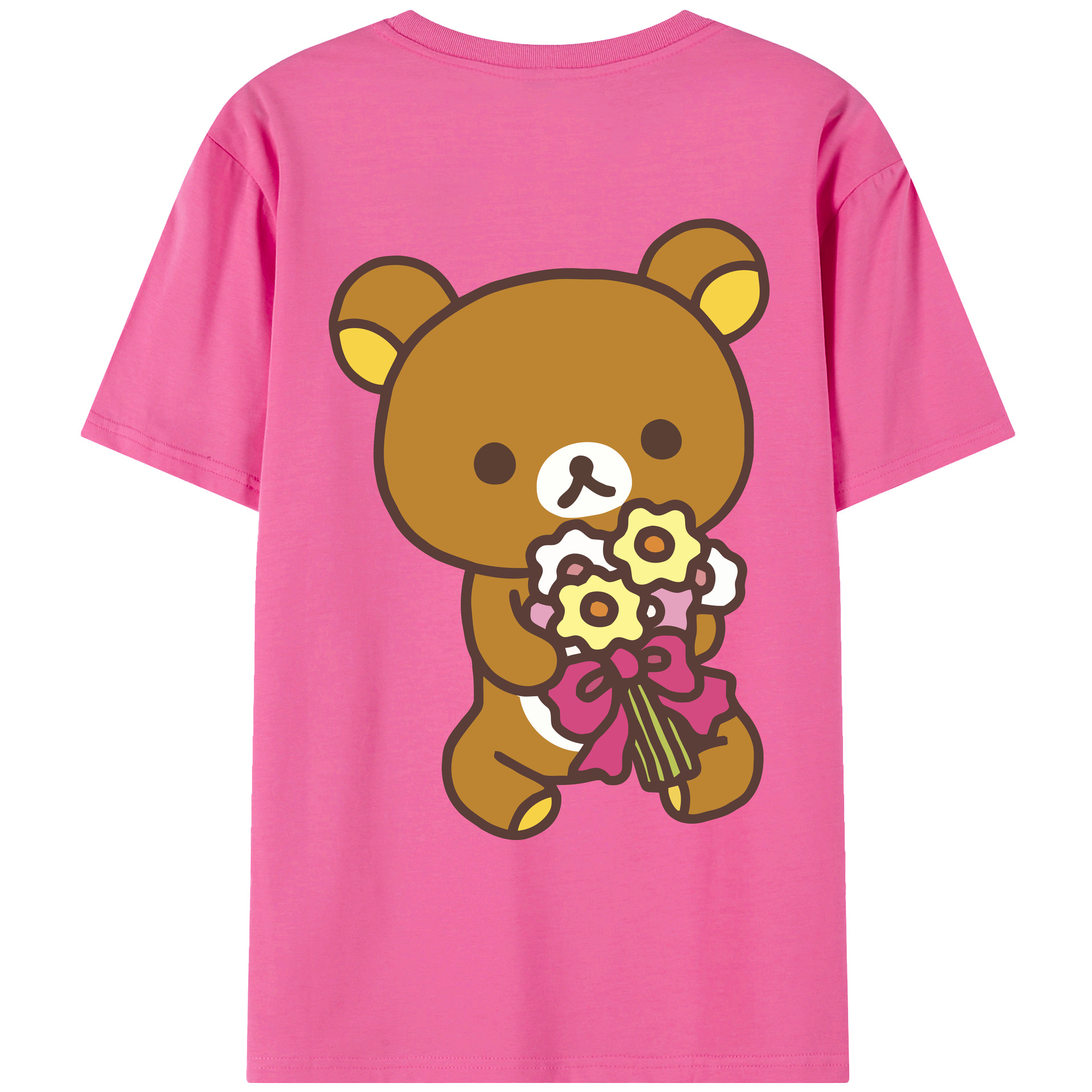 （画像用） リラックマ リラックマ キイロイトリ Rilakkuma Korilakkuma Kiiroitori レディース半袖Tシャツ(バックプリント)